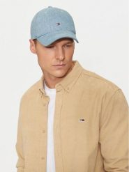 Tommy Hilfiger Czapka z daszkiem AU0AU01964 Niebieski. Niebieskie rękawiczki męskie Tommy Hilfiger, bez wzorów, z bawełny. Za 109.99 zł.