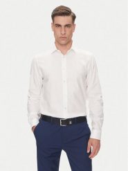 Calvin Klein Koszula LV019EU021 Biały Regular Fit. Białe koszule męskie Calvin Klein, m, bez wzorów, z bawełny, biznesowe, bez kołnierzyka, bez ramiączek. Za 359.99 zł.
