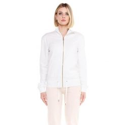 Bluza z zamek błyskawiczny na co dzień na siłownię. Białe bluzy damskie LEONE 1947 APPAREL, xl, bez wzorów, z bawełny, bez kaptura. W wyprzedaży za 218.92 zł.