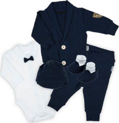 NICOL Komplet zestaw do chrztu dla chłopca Nicol Mix body,spodnie,bluza,czapka 56 (51 - 56 cm). Bluzy dla niemowląt NICOL, bez wzorów, bez ramiączek, bez kaptura. Za 154.99 zł.
