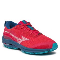 Buty do biegania Mizuno. Czerwone obuwie sportowe damskie Mizuno, bez wzorów, do biegania, mizuno wave. Za 379.99 zł.