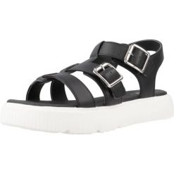 Sandały GEOX J SANDAL KODETTE J Czarny. Czarne sandały damskie Geox, bez wzorów, z syntetyku, bez obcasa, bez zapięcia. Za 147.99 zł.