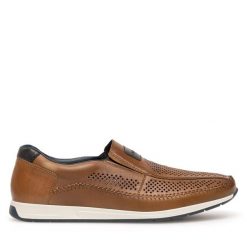 Półbuty Rieker. Brązowe półbuty na co dzień męskie Rieker, bez zapięcia. Za 269.99 zł.