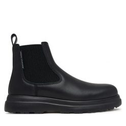 Sztyblety Armani Exchange. Czarne botki męskie Armani Exchange, bez wzorów, bez zapięcia. Za 1,109.00 zł.
