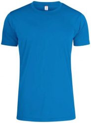 Clique Basic Active-T męski T-shirt 100% poliester - interlock. Niebieskie t-shirty męskie CLIQUE, m, bez wzorów, z poliesteru, bez kołnierzyka. Za 85.72 zł.