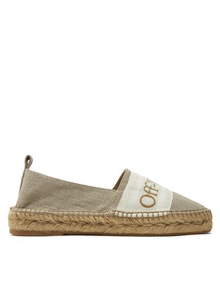 Off-White Espadryle OWIB014S23FAB0016161 Beżowy. Brązowe espadryle damskie OFF-WHITE, bez wzorów, z materiału, bez obcasa, bez zapięcia. Za 1,329.00 zł.