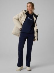 4F Spodnie dresowe z modalem damskie - granatowe M. Niebieskie spodnie dresowe damskie 4f, m, bez wzorów, z dresówki. Za 189.99 zł.