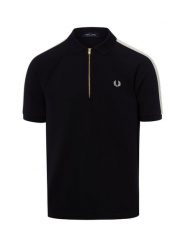 Fred Perry koszulka polo Mężczyźni Bawełna (100%) czarny, L. Czarne koszulki polo męskie Fred Perry, l, bez wzorów, z bawełny, bez kołnierzyka, bez ramiączek. Za 649.95 zł.