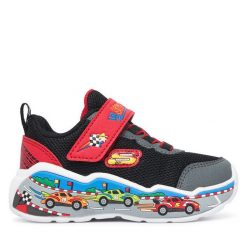 Sneakersy Skechers. Czarne trampki i tenisówki chłopięce Skechers, bez wzorów, bez zapięcia. Za 179.99 zł.
