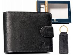 Zestaw prezentowy Peterson PTN SET-M-N992L-D czarny. Czarne portfele męskie Peterson, bez wzorów, ze skóry. Za 80.00 zł.