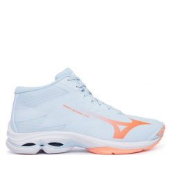Buty halowe Mizuno. Niebieskie obuwie sportowe damskie Mizuno, bez wzorów, mizuno wave. Za 559.99 zł.