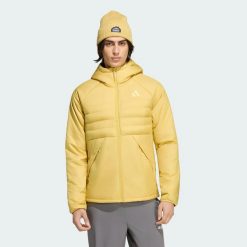 Ocieplana kurtka z kapturem Terrex Multi CLIMAWARM. Czarne kurtki męskie Adidas, l, bez wzorów, z materiału, klasyczne, z kapturem. Za 599.00 zł.