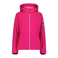 Kurtka damska turystyczna CMP 39A5016. Czerwone kurtki sportowe damskie CMP, l, bez wzorów, z softshellu, z kapturem, trekkingowe. Za 340.00 zł.