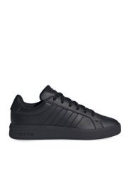 Adidas Sneakersy Grand Court 3.0 J KK3791 Czarny. Czarne buty sportowe chłopięce Adidas, bez wzorów, ze skóry, bez zapięcia. Za 179.99 zł.