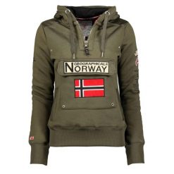 Bluza męska Geographical Norway GYMCLASS KAKI WW2491H/GN — khaki, z kapturem. Zielone bluzy sportowe męskie Geographical Norway, m, bez wzorów, z bawełny, z kapturem, trekkingowe. Za 139.00 zł.
