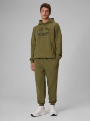 4F Spodnie dresowe joggery męskie - khaki XXL. Brązowe spodnie sportowe męskie 4f, m, bez wzorów, z dresówki, trekkingowe. Za 179.99 zł.