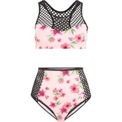 Bikini z biustonoszem bustier (2 części) bonprix jasnoróżowy z nadrukiem. Bikini damskie marki bonprix. Za 99.99 zł.