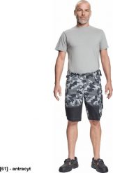 CERVA NEURUM CAMOUFLAGE szorty - męskie szorty robocze, 6 kieszeni, elastyczny materiał Trifibetex z nadrukiem moro, odblaski - antracyt 56. Szorty męskie CERVA, m, bez wzorów, z materiału. Za 183.67 zł.
