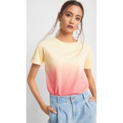 T-shirt ombre. Żółte t-shirty damskie marki Orsay, bez wzorów, z bawełny, bez kołnierzyka. Za 24.99 zł.