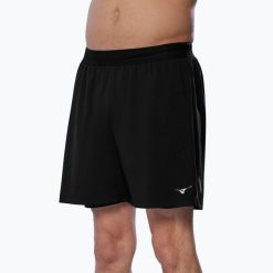 Spodenki do biegania męskie Mizuno Tech 5.5" 2IN1. Czarne krótkie spodenki sportowe męskie Mizuno, m, bez wzorów, do biegania. Za 159.99 zł.
