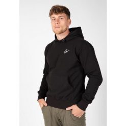 Nelson Hoodie - męska bluza sporotwa z kapturem. Czarne bluzy sportowe męskie GORILLA WEAR, bez zapięcia, na fitness i siłownię. Za 282.00 zł.