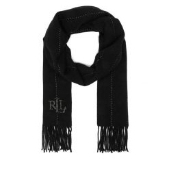 Szalik LAUREN RALPH LAUREN. Czarne szaliki i chusty damskie Lauren Ralph Lauren, bez wzorów. Za 519.99 zł.