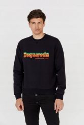 DSQUARED2 Czarna męska bluza cool fit, Rozmiar XL. Czarne bluzy męskie Dsquared2, m, bez wzorów, bez kaptura. W wyprzedaży za 855.99 zł.