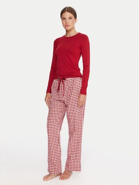 Hunkemöller Piżama 302780 Czerwony Regular Fit. Czerwone piżamy damskie Hunkemöller, xs, bez wzorów, z wiskozy, bez ramiączek. Za 179.99 zł.