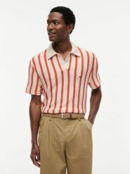 Tommy Hilfiger koszulka polo z dzianiny Mężczyźni Bawełna (100%) beżowy|pomarańczowy, M. Brązowe koszulki polo męskie Tommy Hilfiger, m, bez wzorów, z bawełny, eleganckie, bez ramiączek. Za 379.95 zł.