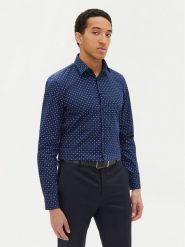 Calvin Klein Koszula K10K114313 Granatowy Slim Fit. Niebieskie koszule męskie Calvin Klein, m, bez wzorów, z bawełny, bez kołnierzyka, bez ramiączek. Za 189.99 zł.