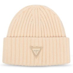 Czapka Guess. Brązowe czapki i kapelusze damskie Guess, na zimę, z aplikacjami. Za 154.99 zł.