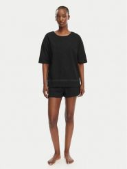 HUGO Piżama 50561609 Czarny Relaxed Fit. Czarne piżamy damskie Hugo, s, bez wzorów, z bawełny, bez ramiączek. Za 399.99 zł.