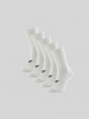4F Skarpetki długie (5-pack) damskie - białe 35-38. Białe skarpety damskie 4f, bez wzorów, z bawełny. Za 69.99 zł.