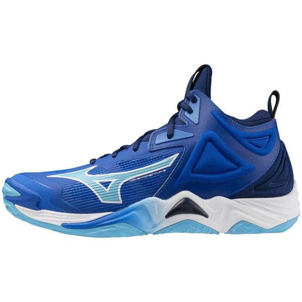 Buty halowe Mizuno Wave Momnetum Mid. Białe obuwie sportowe damskie Mizuno, bez wzorów, do siatkówki, mizuno wave. Za 739.60 zł.