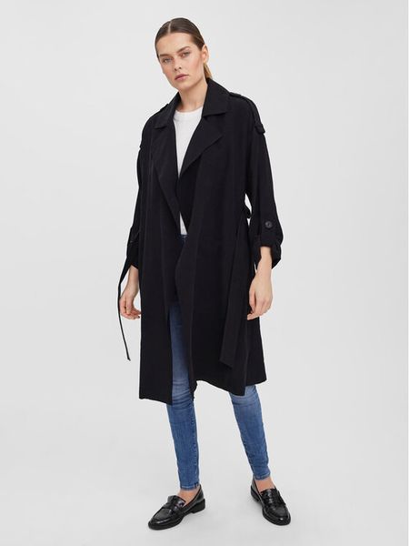 Vero Moda Trencz Bella 10252979 Czarny Relaxed Fit. Czarne płaszcze damskie Vero Moda, m, bez wzorów, z wiskozy, bez kaptura. Za 159.99 zł.