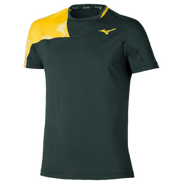Koszulka Mizuno Shadow. Czarne koszulki sportowe męskie Mizuno, l, bez wzorów, z materiału, bez kołnierzyka, bez ramiączek, tenisowe. Za 118.30 zł.