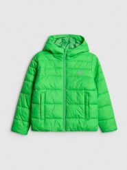 4F Kurtka z wypełnieniem syntetycznym chłopięca - zielona 146 (10-11 lat). Zielone kurtki i płaszcze dla chłopców 4f, bez wzorów, z syntetyku, bez kaptura. Za 179.99 zł.