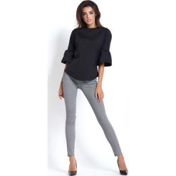 Czarna Elegancka Koszulowa Bluzka z Falbanką. Bluzki damskie marki Molly.pl. Za 99.90 zł.
