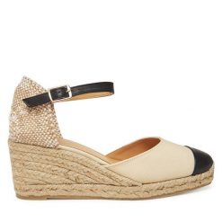 Espadryle Castañer. Brązowe sandały damskie Castañer, bez wzorów, bez obcasa, bez zapięcia. Za 459.99 zł.
