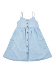 Lee Sukienka letnia Strap Aline LEG5108 Błękitny. Niebieskie sukienki dla dziewczynek Lee, na lato, bez wzorów, z bawełny, bez ramiączek. Za 149.99 zł.