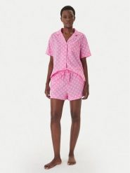 DKNY Piżama YI80108 Różowy Regular Fit. Czerwone piżamy damskie DKNY, m, bez wzorów, z bawełny, bez ramiączek. Za 379.99 zł.