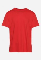 Czerwona Koszulka T-Shirt z Bawełny Iladara. Czerwone t-shirty męskie Born2be, l, bez wzorów, z bawełny, bez kołnierzyka. Za 19.99 zł.