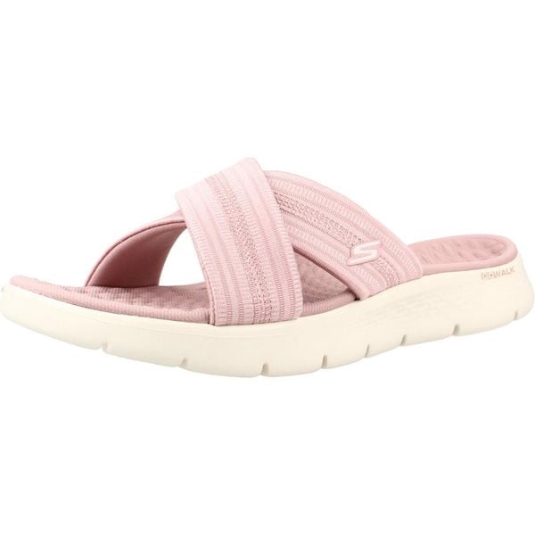 Sandały SKECHERS GO WALK FLEX Rose. Czerwone sandały damskie Skechers, bez wzorów, z materiału, bez obcasa, bez zapięcia. Za 290.00 zł.