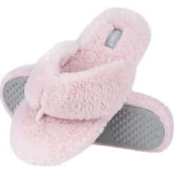 Soxo Damskie Kapcie SOXO | Futrzane z twardą podeszwą TPR | Japonki różowe 3940. Czerwone kapcie damskie Soxo, bez wzorów, z futra. Za 54.99 zł.