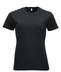 Clique New Classic-T Women – klasyczny T-shirt z bawełny ringspun – black. Czarne t-shirty damskie CLIQUE, s, bez wzorów, z bawełny, klasyczne, bez kołnierzyka. Za 104.39 zł.