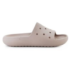 Klapki Crocs Classic Slide v2 209401-214 beżowy. Brązowe klapki damskie bez wzorów, casualowe, bez obcasa. Za 223.31 zł.