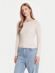 Guess Bluzka W5BP46 KCYV2 Beżowy Slim Fit. Brązowe bluzki damskie Guess, xxl, z aplikacjami, z wiskozy, bez kołnierzyka, bez ramiączek. Za 167.70 zł.