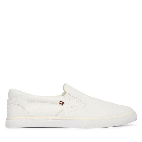 Tenisówki Tommy Hilfiger. Białe trampki i tenisówki damskie Tommy Hilfiger, bez wzorów, bez zapięcia. Za 202.99 zł.