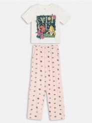 Bawełniana piżama dwuczęściowa Alice in Wonderland - kremowy. Białe piżamy damskie Sinsay, l, bez wzorów, z bawełny, bez ramiączek. Za 59.99 zł.