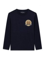 Guess Bluzka L6YI08 K3717 Granatowy Regular Fit. Niebieskie t-shirty dla chłopców Guess, z aplikacjami, z bawełny, bez ramiączek. Za 94.99 zł.